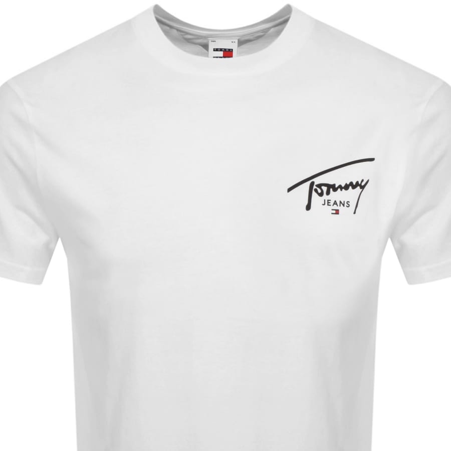 Tommy Jeans Signature Print T Shirt White Mainline Menswear Denmark